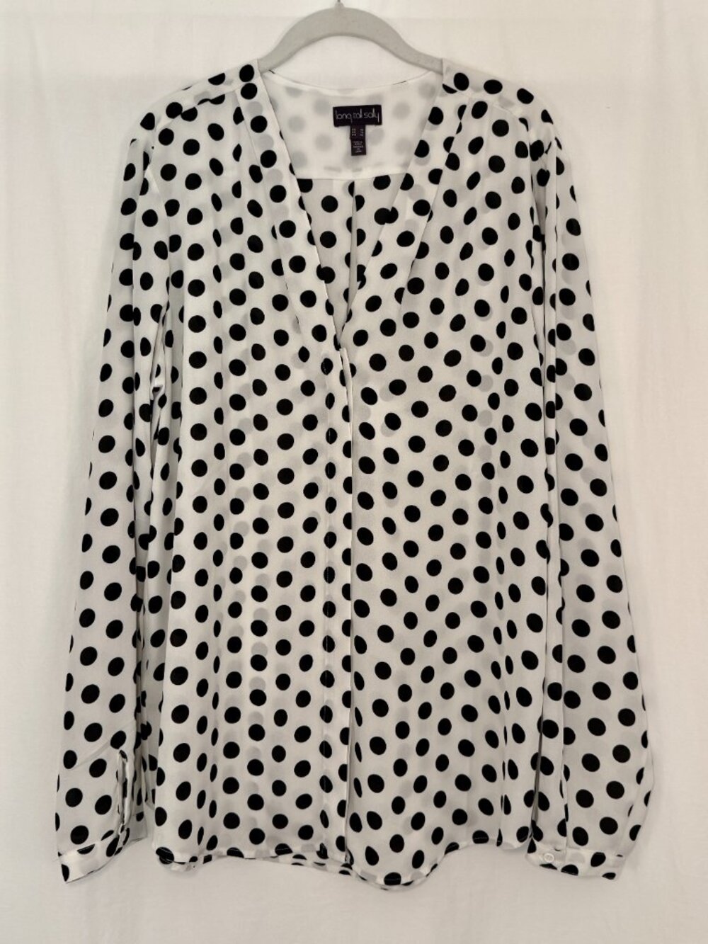 Black and White Polka Dot Blouse- Size 16 - Picture 2 of 5